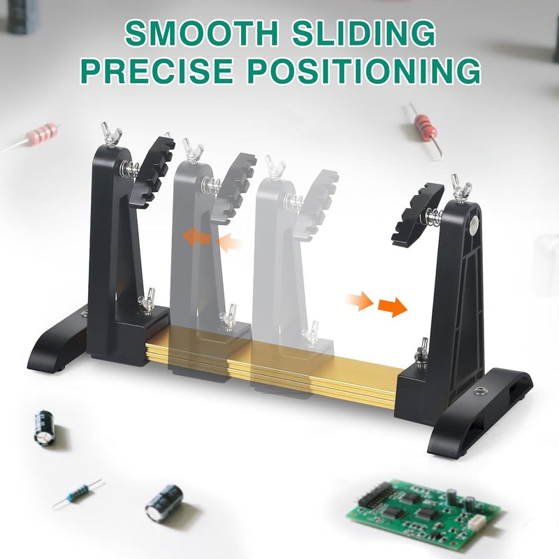 EOOKU Circuit Board Holder Helping Hands and Soldering Iron Stand for Soldering and Repair, Adjustable 360° Rotation, Potable, Space-Saving and Aluminum Base, Durable for Crafting, Electronics PCB - Image 5